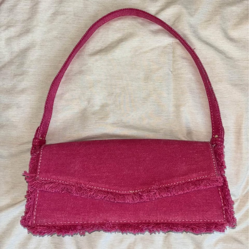 Zara Fuchsia Fringe Shoulder Clutch